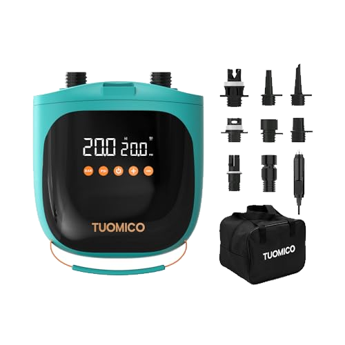 Tuomico 20PSI Paddle Board Pump Sup Air Pump Electric Portable Inflator & Deflator
